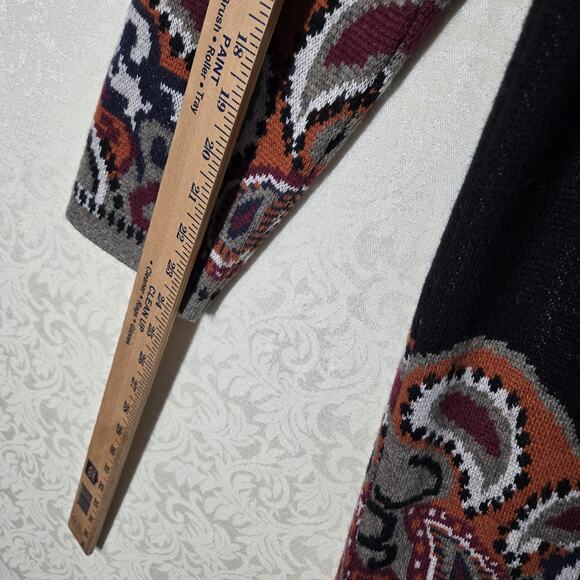 Max Sport Hooded Longline Cardigan XL Black Orange Open Front Pockets $368 SRP - Picture 15 of 16